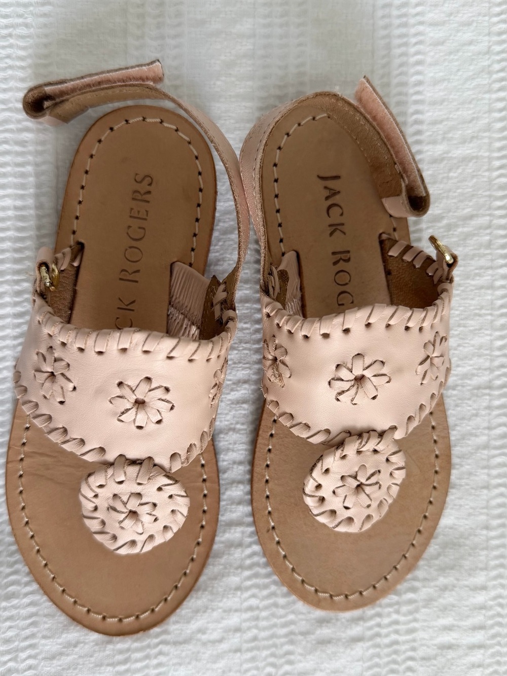 Jack Rogers Girls Blush Pink Leather Sandals